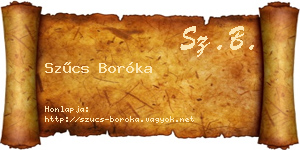 Szűcs Boróka névjegykártya