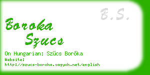 boroka szucs business card