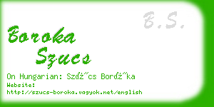 boroka szucs business card